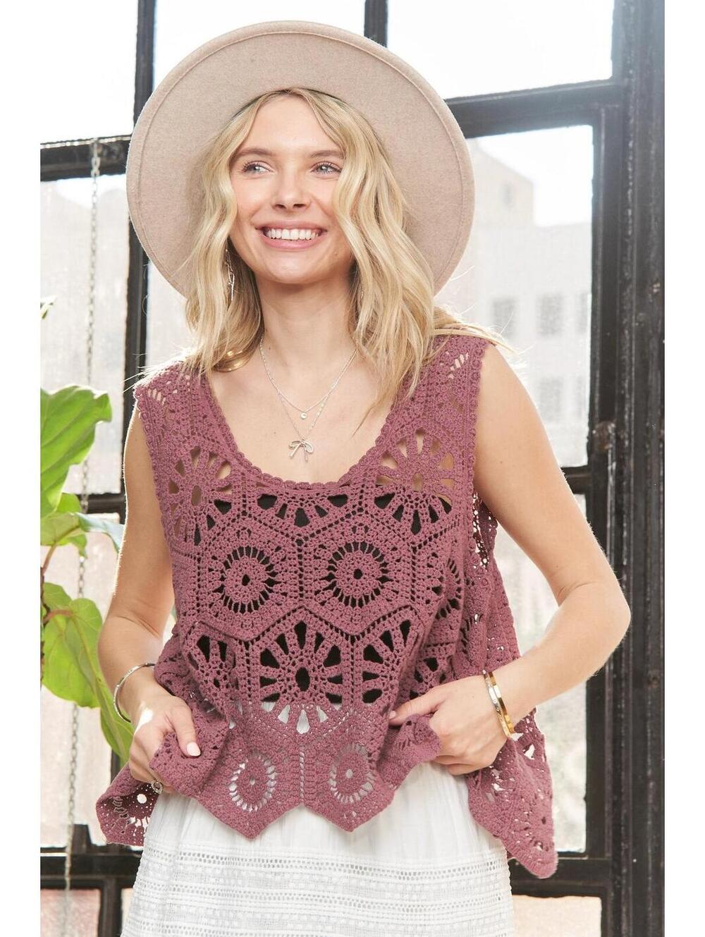 Boho Bloom Crochet Tank